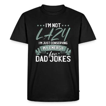 Drôle Papa Blagues Fête des pères Papa Humour - T-shirt Premium bio Homme - noir - Devant - Nico (187cm)