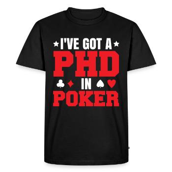 Joueur de poker Texas Hold’Em - T-shirt Premium bio Homme - noir - Devant - Nico (187cm)
