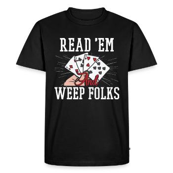 Drôle de poker Texas Hold’Em - T-shirt Premium bio Homme - noir - Devant - Nico (187cm)