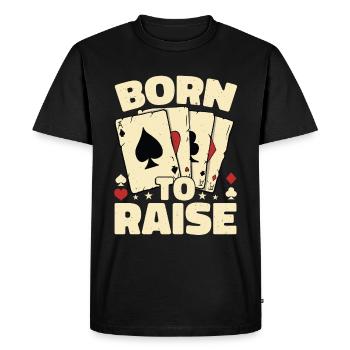 Joueur de poker né pour élever - T-shirt Premium bio Homme - noir - Devant - Nico (187cm)