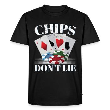 Chips Don't Lie - Men's Premium Organic T-Shirt - black - Front - Nico (187cm)