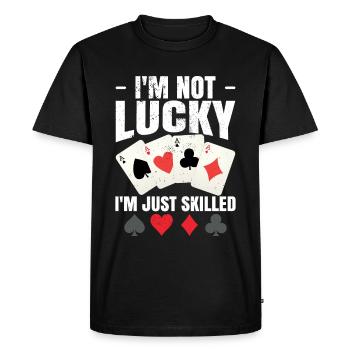 Je n’ai pas de chance d’être juste compétent - T-shirt Premium bio Homme - noir - Devant - Nico (187cm)