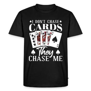 Drôle de joueur de poker de casino Texas Hold’em Omaha - T-shirt Premium bio Homme - noir - Devant - Nico (187cm)
