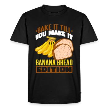 Banana Bread Edition - Men's Premium Organic T-Shirt - black - Front - Nico (187cm)