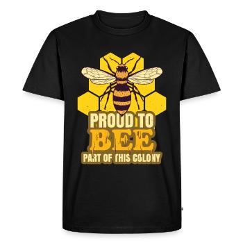 Proud To Bee Part Of This Colony Beekeeping - Men's Premium Organic T-Shirt - black - Front - Nico (187cm)