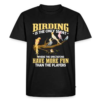 Funny Birdwatching Birder - Men's Premium Organic T-Shirt - black - Front - Nico (187cm)