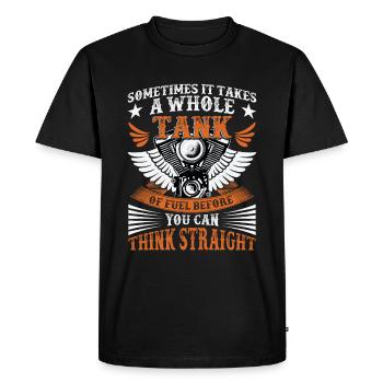 Motard motard à moteur - T-shirt Premium bio Homme - noir - Devant - Nico (187cm)