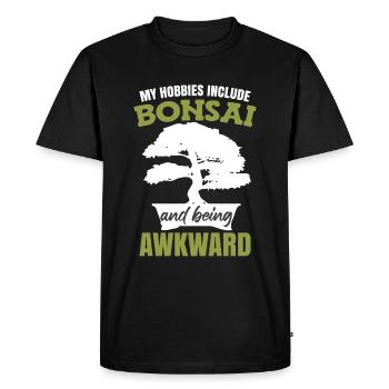 Mes passe-temps incluent Bonsaï - T-shirt Premium bio Homme - noir - Devant - Nico (187cm)