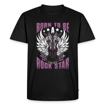 Guitariste née pour être une rock star - T-shirt Premium bio Homme - noir - Devant - Nico (187cm)