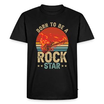 Guitariste né pour être une rock star - T-shirt Premium bio Homme - noir - Devant - Nico (187cm)