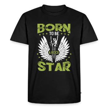 Né pour être un guitariste rock star - T-shirt Premium bio Homme - noir - Devant - Nico (187cm)
