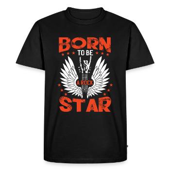 Né pour être une rock star - T-shirt Premium bio Homme - noir - Devant - Nico (187cm)