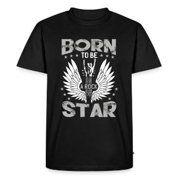 Né pour être une rock star - T-shirt Premium bio Homme - noir - Devant - Nico (187cm)