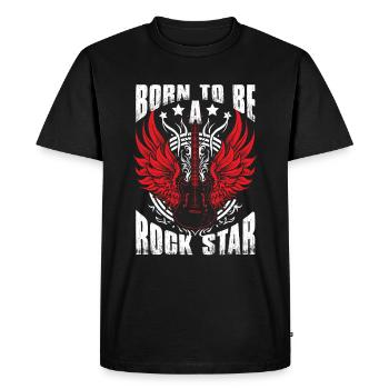 Né pour être une rock star - T-shirt Premium bio Homme - noir - Devant - Nico (187cm)