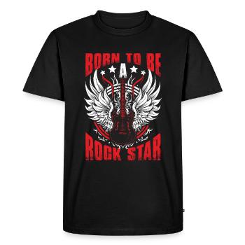 Né pour être une rock star - T-shirt Premium bio Homme - noir - Devant - Nico (187cm)