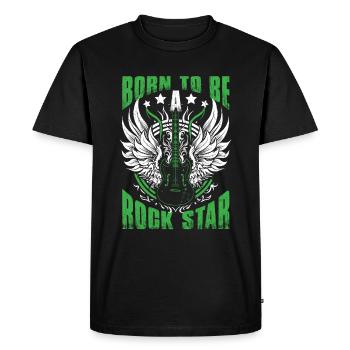 Né pour être une rock star - T-shirt Premium bio Homme - noir - Devant - Nico (187cm)