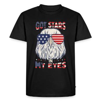 J’ai des étoiles dans les yeux - T-shirt Premium bio Homme - noir - Devant - Nico (187cm)