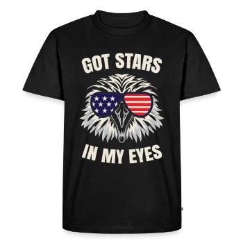 Drapeau américain 4 juillet Pygargue à tête blanche - T-shirt Premium bio Homme - noir - Devant - Nico (187cm)