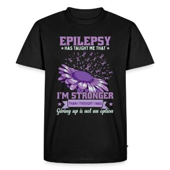 Epilepsy Fighter - Men's Premium Organic T-Shirt - black - Front - Nico (187cm)