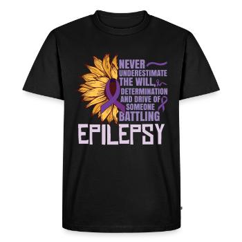 Epilepsy Fighter - Men's Premium Organic T-Shirt - black - Front - Nico (187cm)