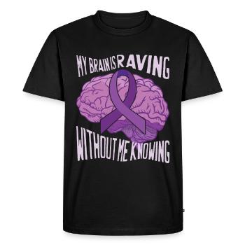 My Brain Is Raving - Men's Premium Organic T-Shirt - black - Front - Nico (187cm)