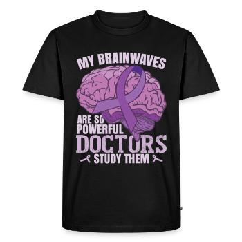 My Brainwaves Are So Powerful - Men's Premium Organic T-Shirt - black - Front - Nico (187cm)