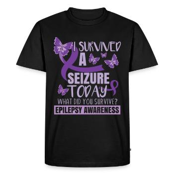 I Survive A Seizure Today - Men's Premium Organic T-Shirt - black - Front - Nico (187cm)