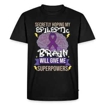 Epileptic Brain - Men's Premium Organic T-Shirt - black - Front - Nico (187cm)