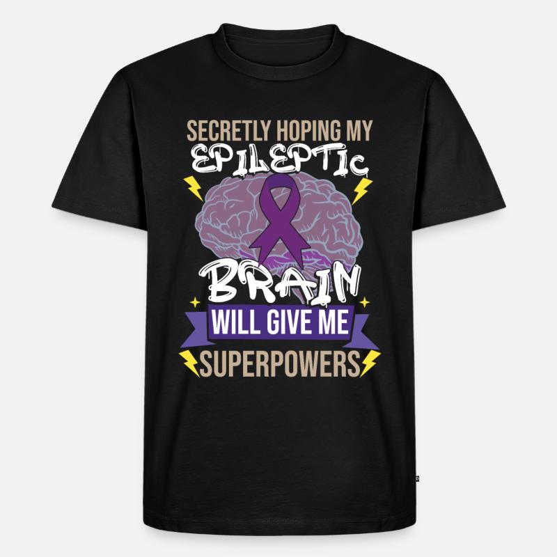 Epileptisches Gehirn - Männer Premium Bio T-Shirt - Schwarz