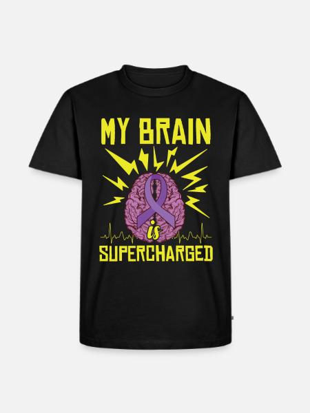 My Brain Is Supercharged - Men's Premium Organic T-Shirt - black