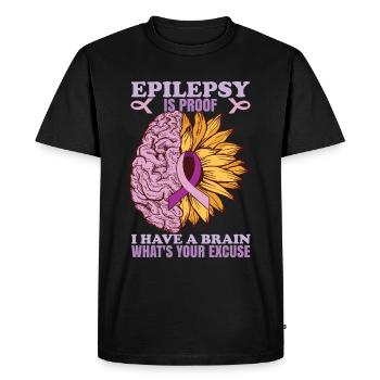 Epilepsy Is Proof - Men's Premium Organic T-Shirt - black - Front - Nico (187cm)