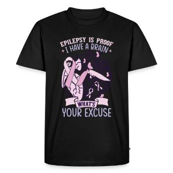 Epilepsy Is Proof - Men's Premium Organic T-Shirt - black - Front - Nico (187cm)
