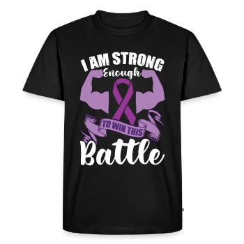I Am Strong Enough To Win This Battle - Men's Premium Organic T-Shirt - black - Front - Nico (187cm)