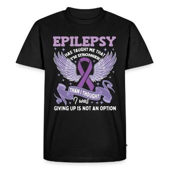Vêtements de guerrier de l’épilepsie - T-shirt Premium bio Homme - noir - Devant - Nico (187cm)