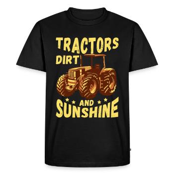 Tracteur Dirt And Sunshine - T-shirt Premium bio Homme - noir - Devant - Nico (187cm)