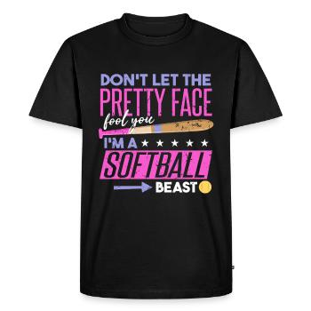 I'm A Softball Beast - Men's Premium Organic T-Shirt - black - Front - Nico (187cm)