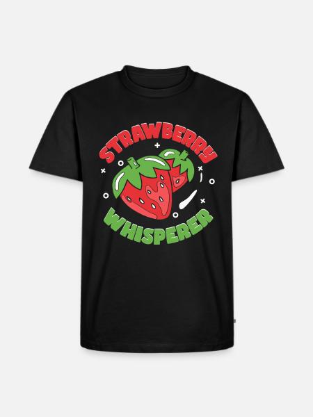 Strawberry whisperer - Men's Premium Organic T-Shirt - black