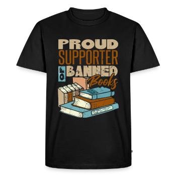 Fier partisan des livres interdits - T-shirt Premium bio Homme - noir - Devant - Nico (187cm)