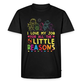 Enseignement mignon - T-shirt Premium bio Homme - noir - Devant - Nico (187cm)