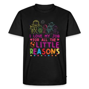 Mignon école d’enseignement Garderie en classe - T-shirt Premium bio Homme - noir - Devant - Nico (187cm)