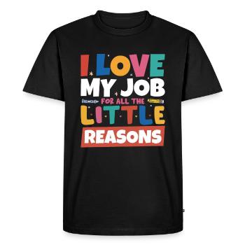 Professeur d’école mignon - T-shirt Premium bio Homme - noir - Devant - Nico (187cm)