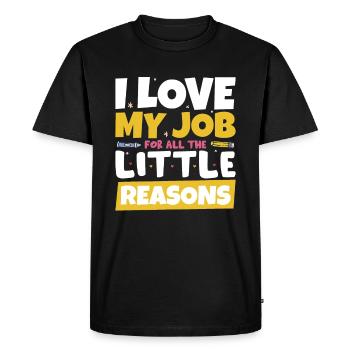 J’aime mon professeur de métier - T-shirt Premium bio Homme - noir - Devant - Nico (187cm)