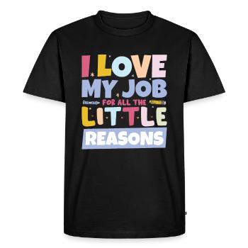 Professeur des écoles - T-shirt Premium bio Homme - noir - Devant - Nico (187cm)