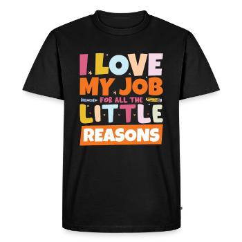 Enseignement - T-shirt Premium bio Homme - noir - Devant - Nico (187cm)