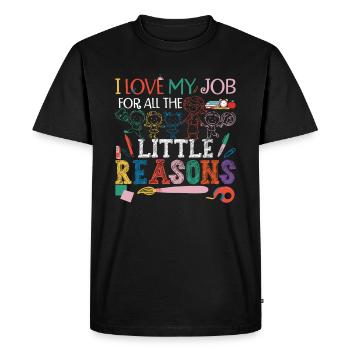 Professeur d’enseignement mignon - T-shirt Premium bio Homme - noir - Devant - Nico (187cm)