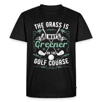 The Grass is Always Greener On The Golf Course - Men's Premium Organic T-Shirt - black - Front - Nico (187cm)
