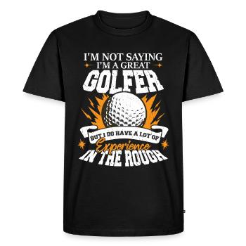 Je suis un grand golfeur - T-shirt Premium bio Homme - noir - Devant - Nico (187cm)
