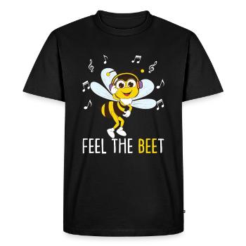 Bee With Headphone Design Hobeybee - Men's Premium Organic T-Shirt - black - Front - Nico (187cm)
