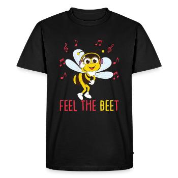 Drôle Musique Abeille Amateur de Musique Abeille Bumblebee - T-shirt Premium bio Homme - noir - Devant - Nico (187cm)