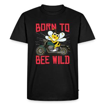 Né pour être sauvage - T-shirt Premium bio Homme - noir - Devant - Nico (187cm)